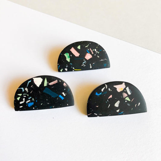 TERRAZZO BROOCH - BLACK