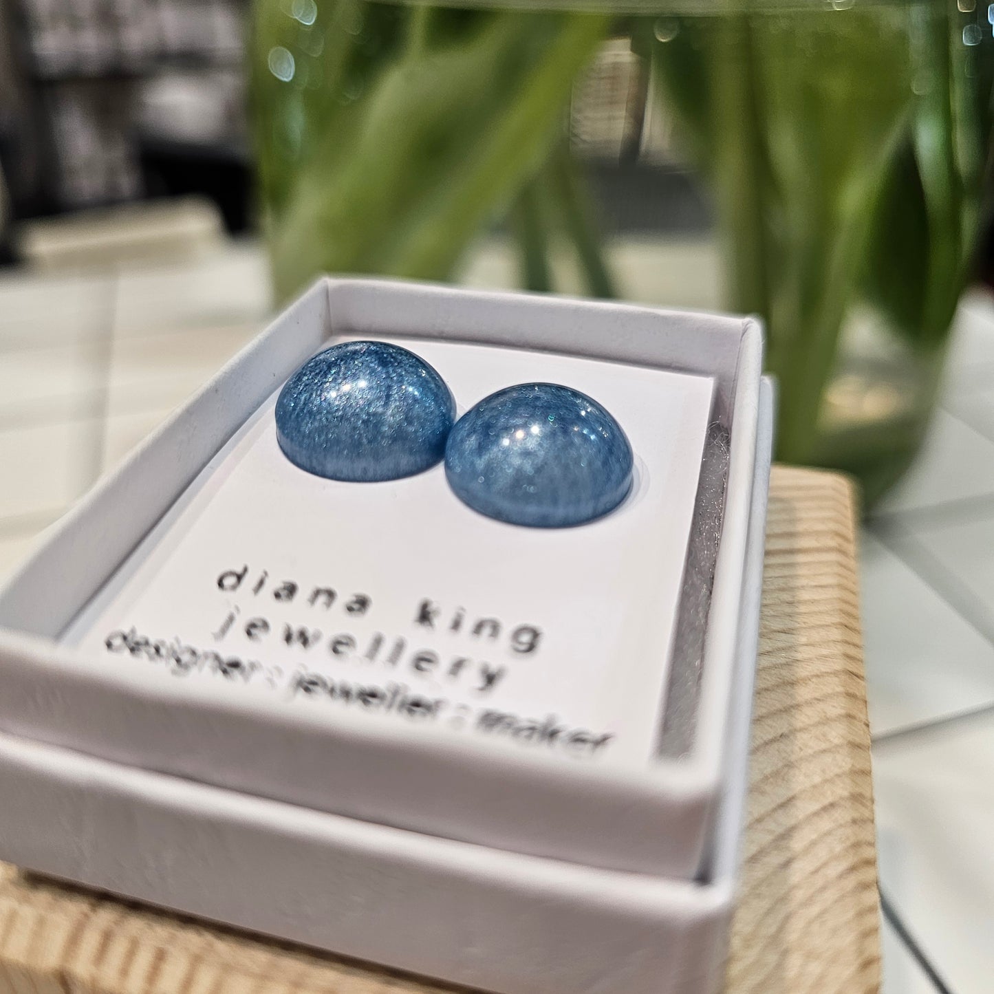 LIGHT BLUE DOME STUDS