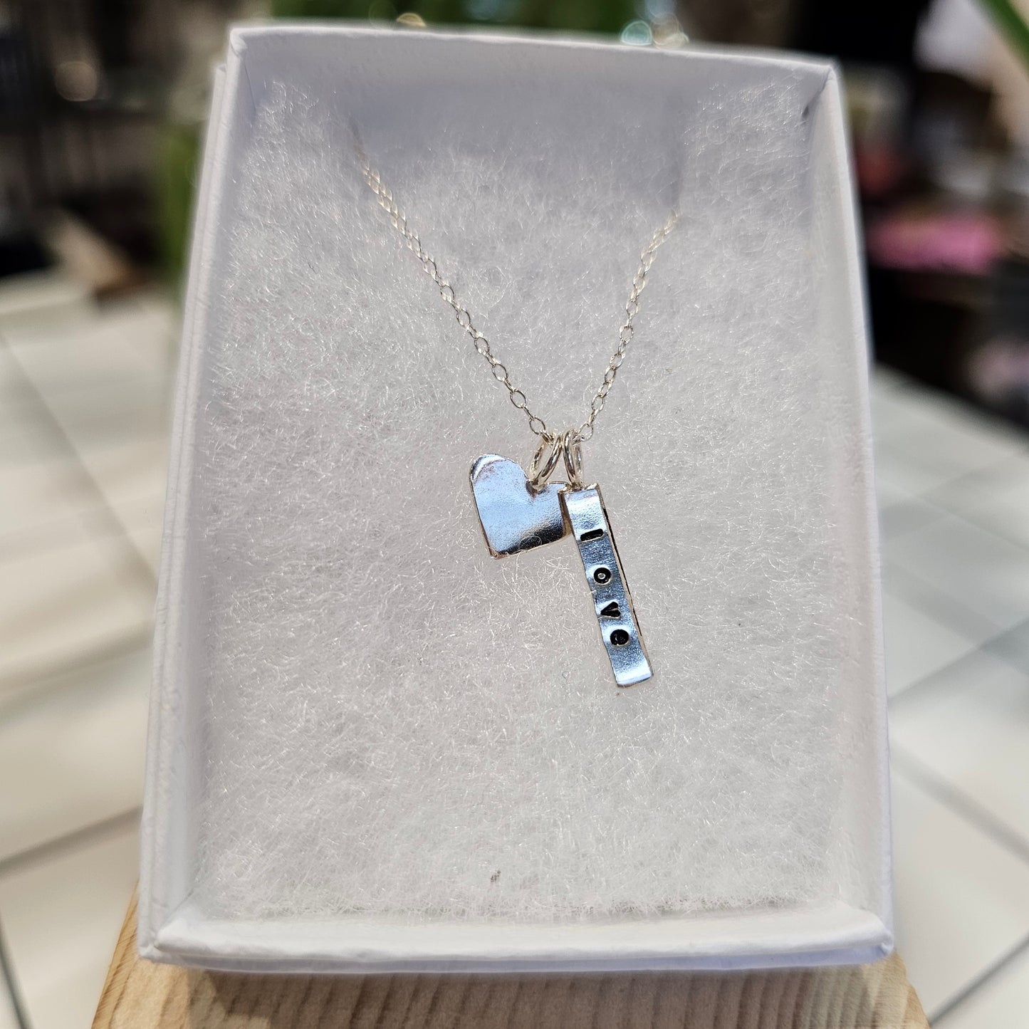 SOLID SILVER HEART TAG NECKLACE