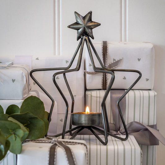 WIRE 3D STAR CANDLEHOLDER