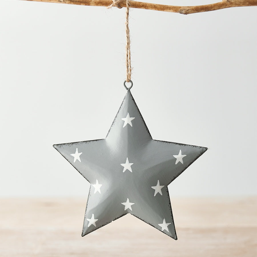 GREY METAL STAR WITH STARRY PRINT