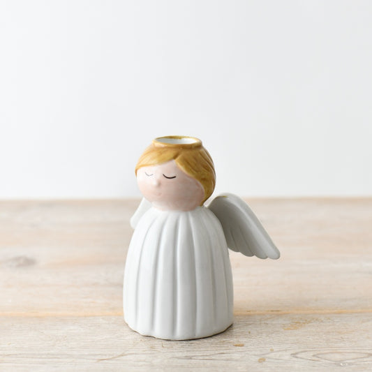 CERAMIC ANGEL CANDLESTICK HOLDER