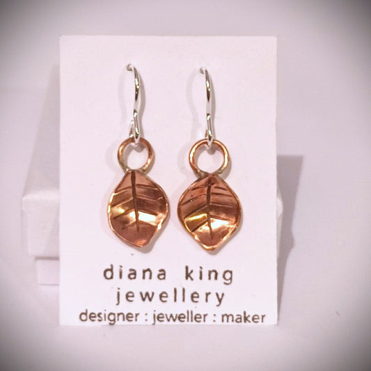 SMALL LEAF DANGLE HOOKS COPPER