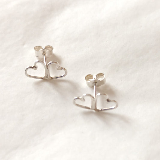 DOUBLE HEART STUDS