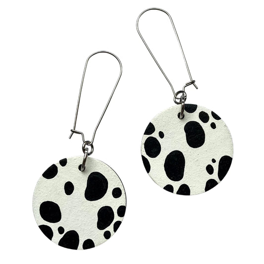 DALMATION DROP CIRCLE DANGLES