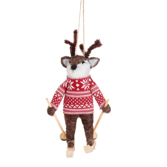 SKIIING REINDEER IN JUMPER DEC