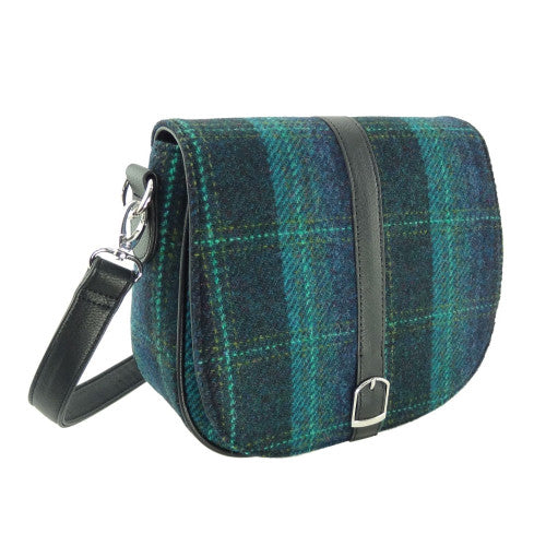 HARRIS TWEED - CROSSBODY BAG - TURQUOISE OVERCHECK