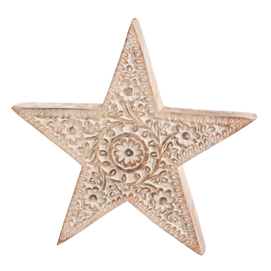 HANDCARVED WOODEN STAR