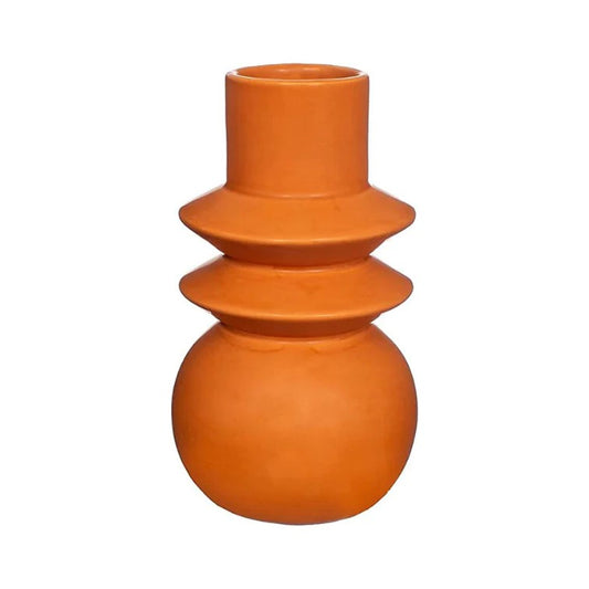 TERRACOTA ANGLED TOTEM VASE