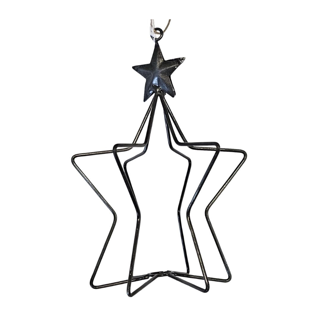 WIRE 3D STAR HANGING DECORATION