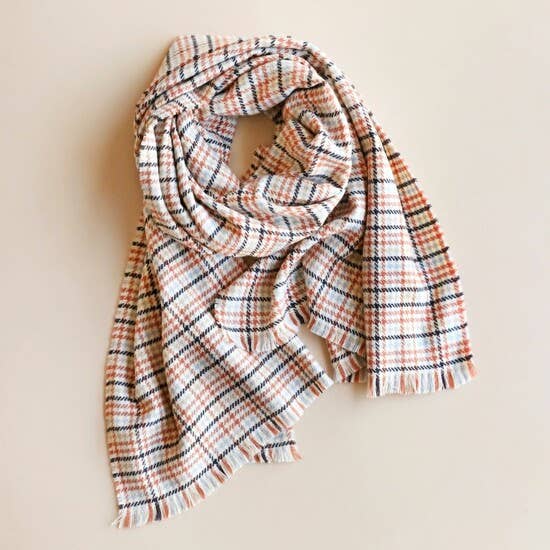 CHECKED TWEED BLANKET SCARF