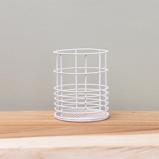 WHITE WIRE PEN POT