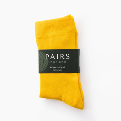 MUSTARD YELLOW CALF LENGTH BAMBOO SOCKS